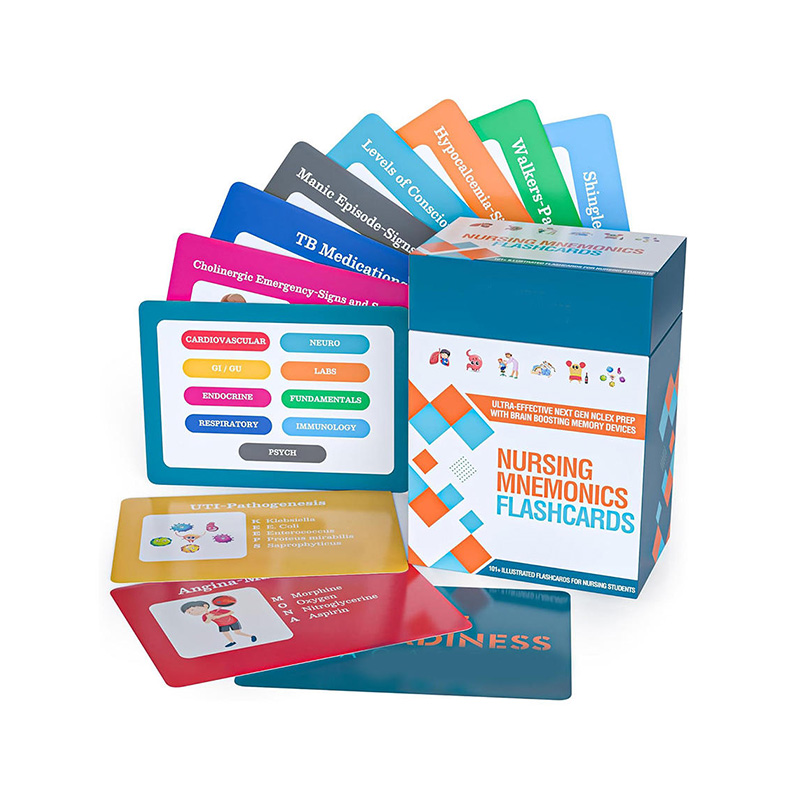 Cartes Flash mnémoniques en soins infirmiers – Cartes d'apprentissage des études médicales pour les étudiants