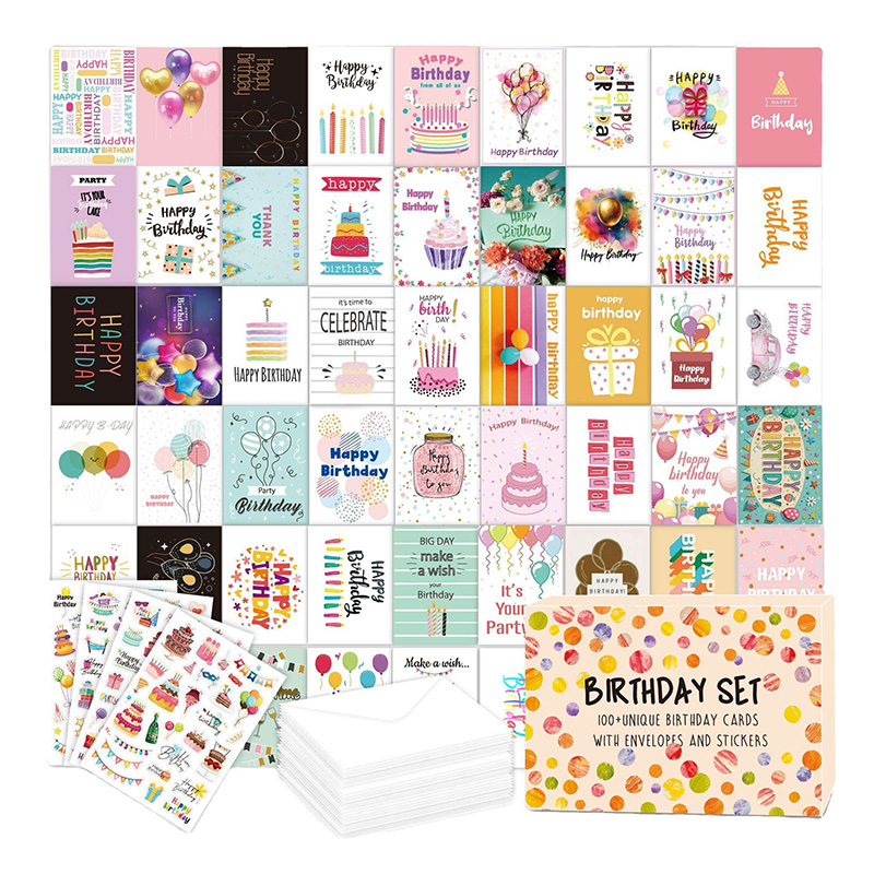 Carte de voeux d'anniversaire sertie d'enveloppes
