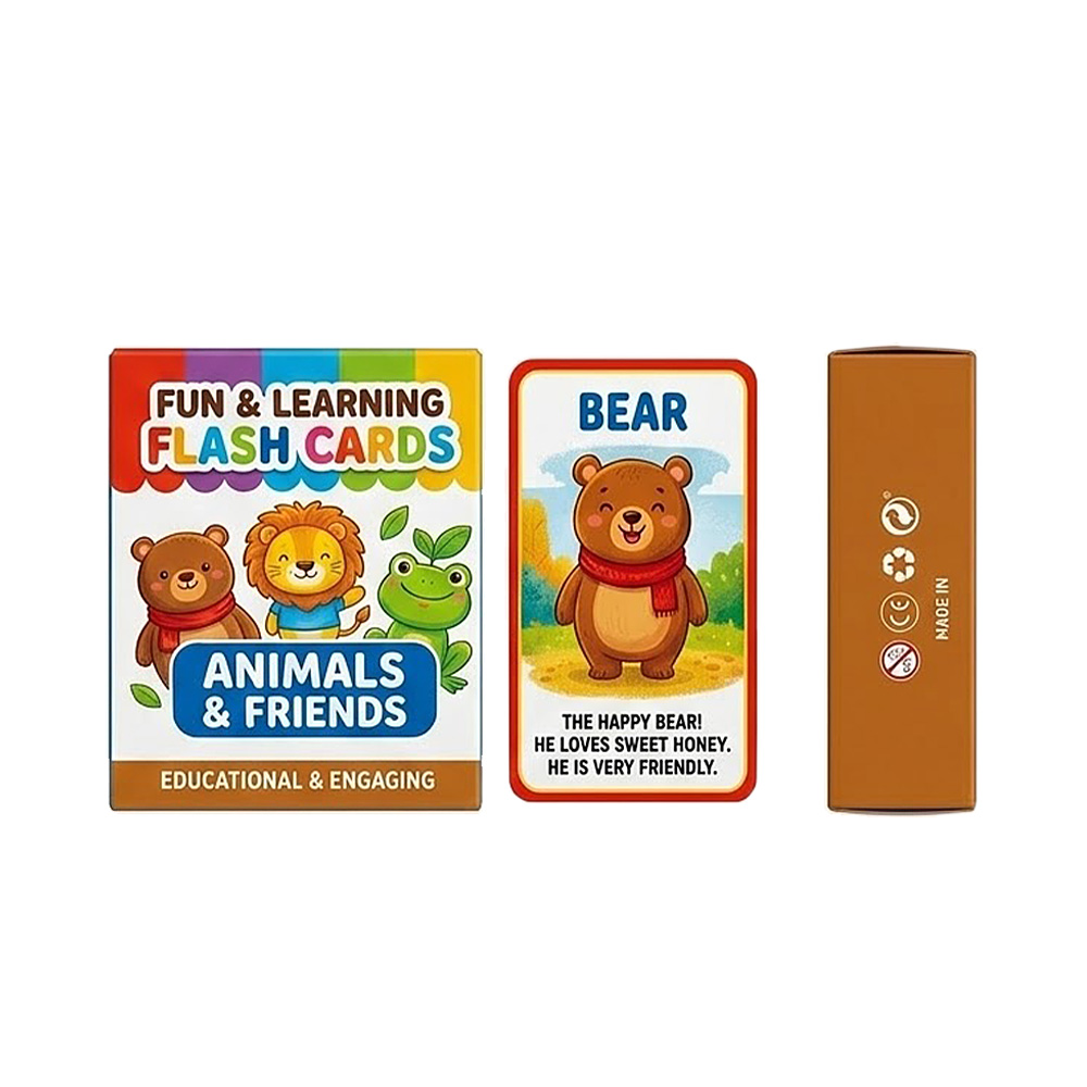 Cartes Flash Animaux pour Enfants - Ensemble de Cartes d'apprentissage Éducatives