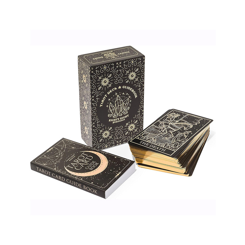 Jeu de cartes de tarot de luxe en feuille d’or