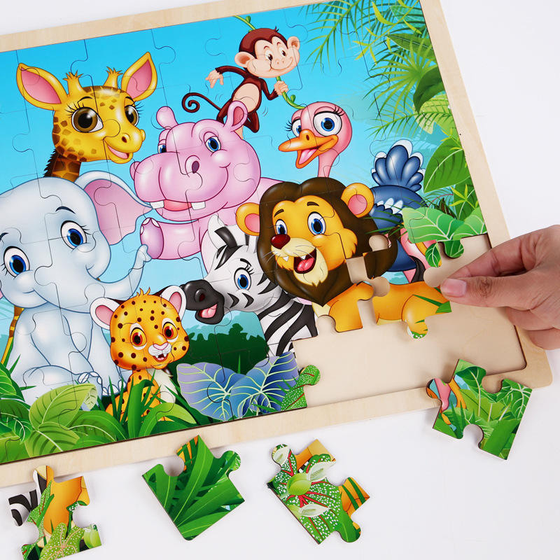 Modèle de puzzle 3D en bois jurassique