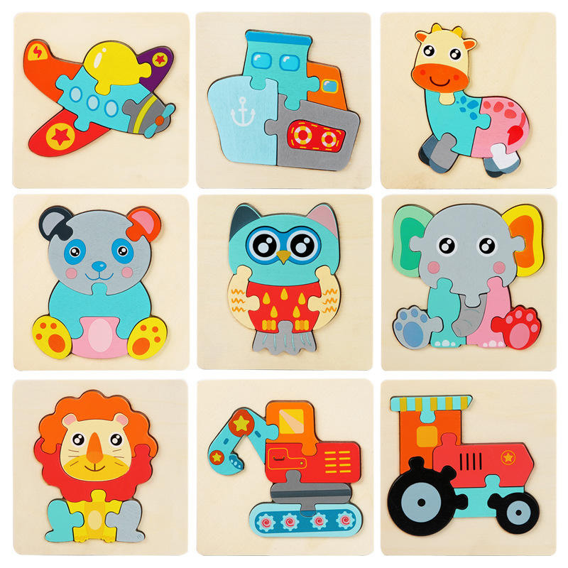 Puzzle 3D en bois pour l'apprentissage précoce