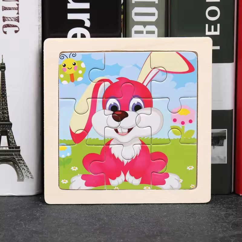 Ensemble de puzzle 3D en bois avec animaux