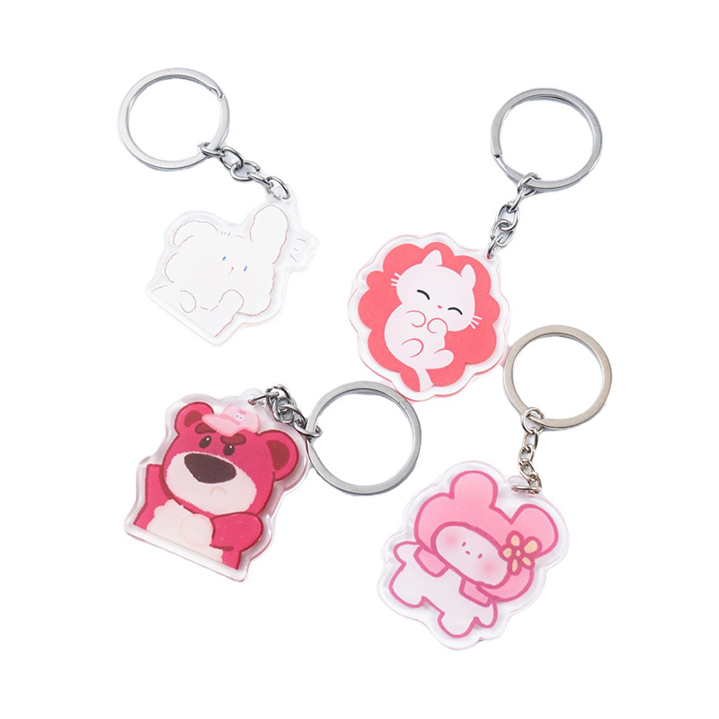 Porte-clés acrylique de dessin animé personnalisé avec des dessins de personnages mignons