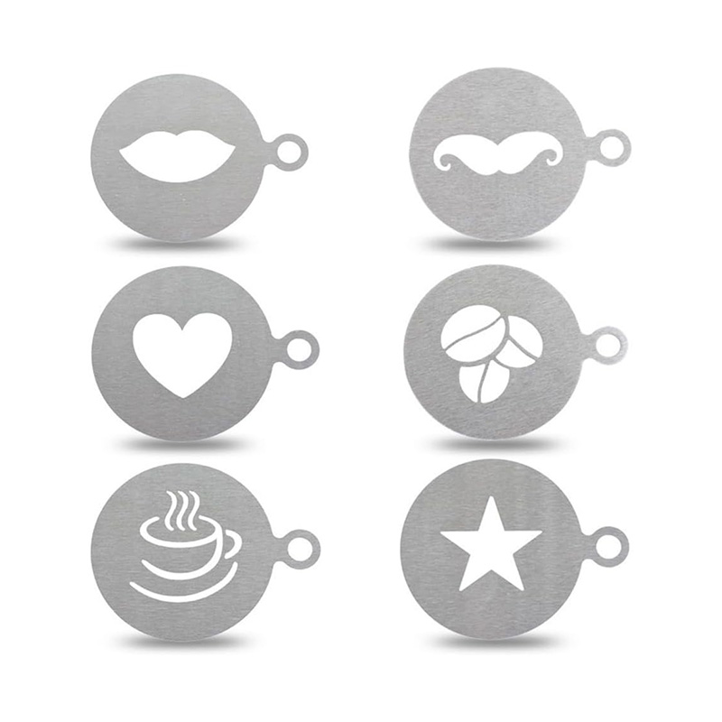 Stainless Steel Coffee Stencil Set for Latte Art Decoration