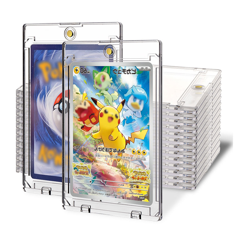 Étui transparent magnétique puissant pour porte-cartes avec trou de suspension
