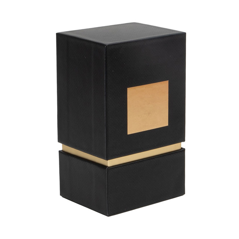 Black and Gold Square Luxury Perfume Packaging Gift Box 