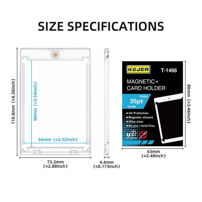 Porte-cartes magnétique résistant aux UV avec protection des bords givrés